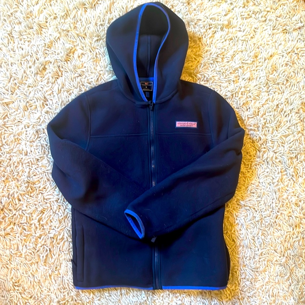 Vineyard Vines Fleece Full Zip With Hood. Size M. VGUC